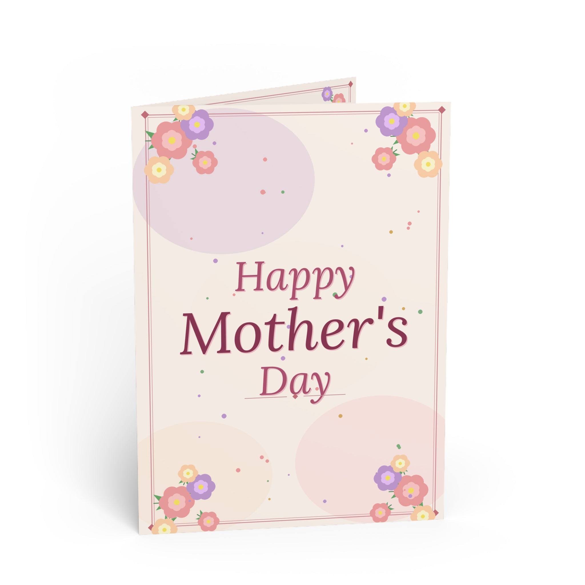 Copy of Copy of Mother's Day Greeting Card — Floral Pastel "Happy Mother's Day" Card