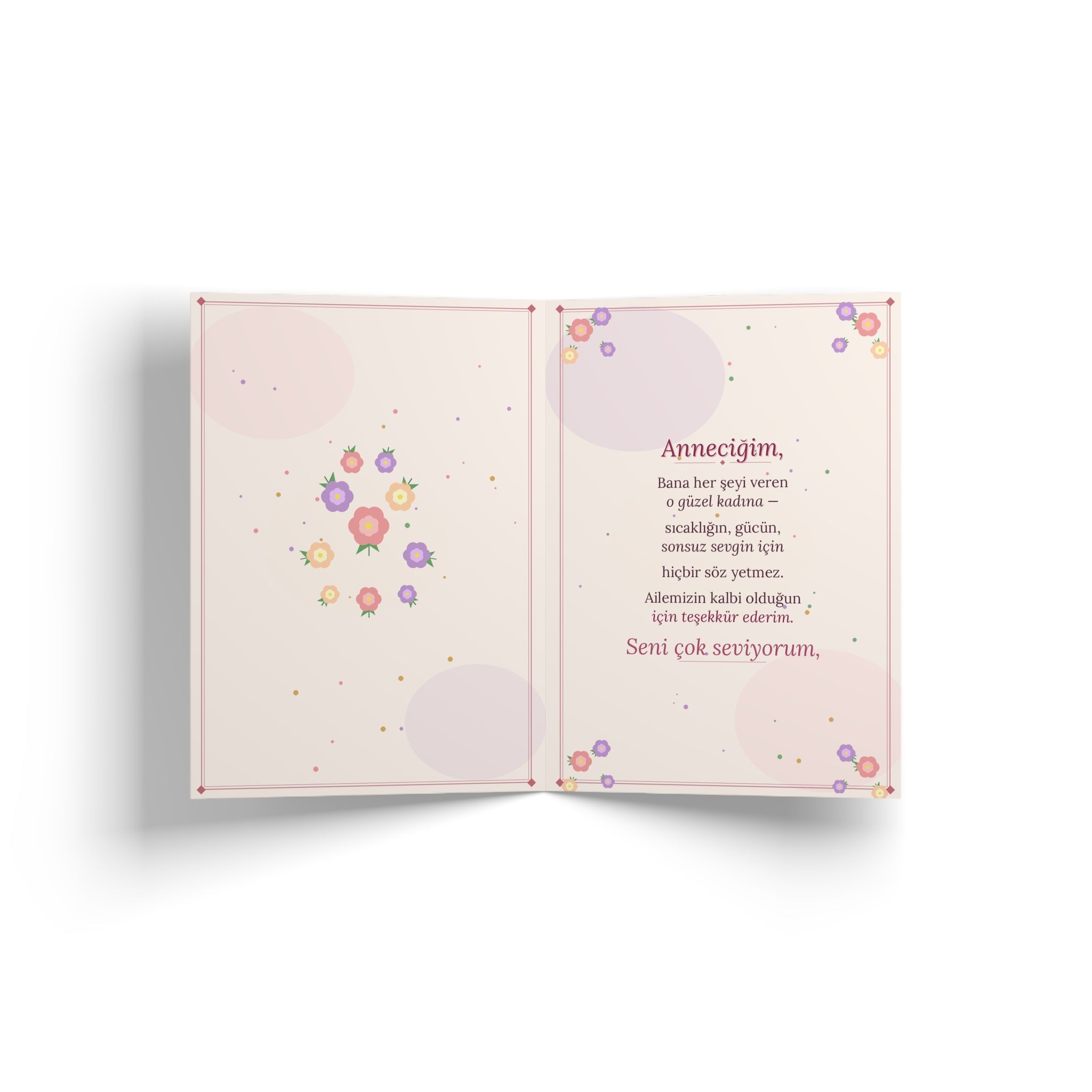 Mother's Day Greeting Card — Floral Pastel "Happy Mother's Day" Card