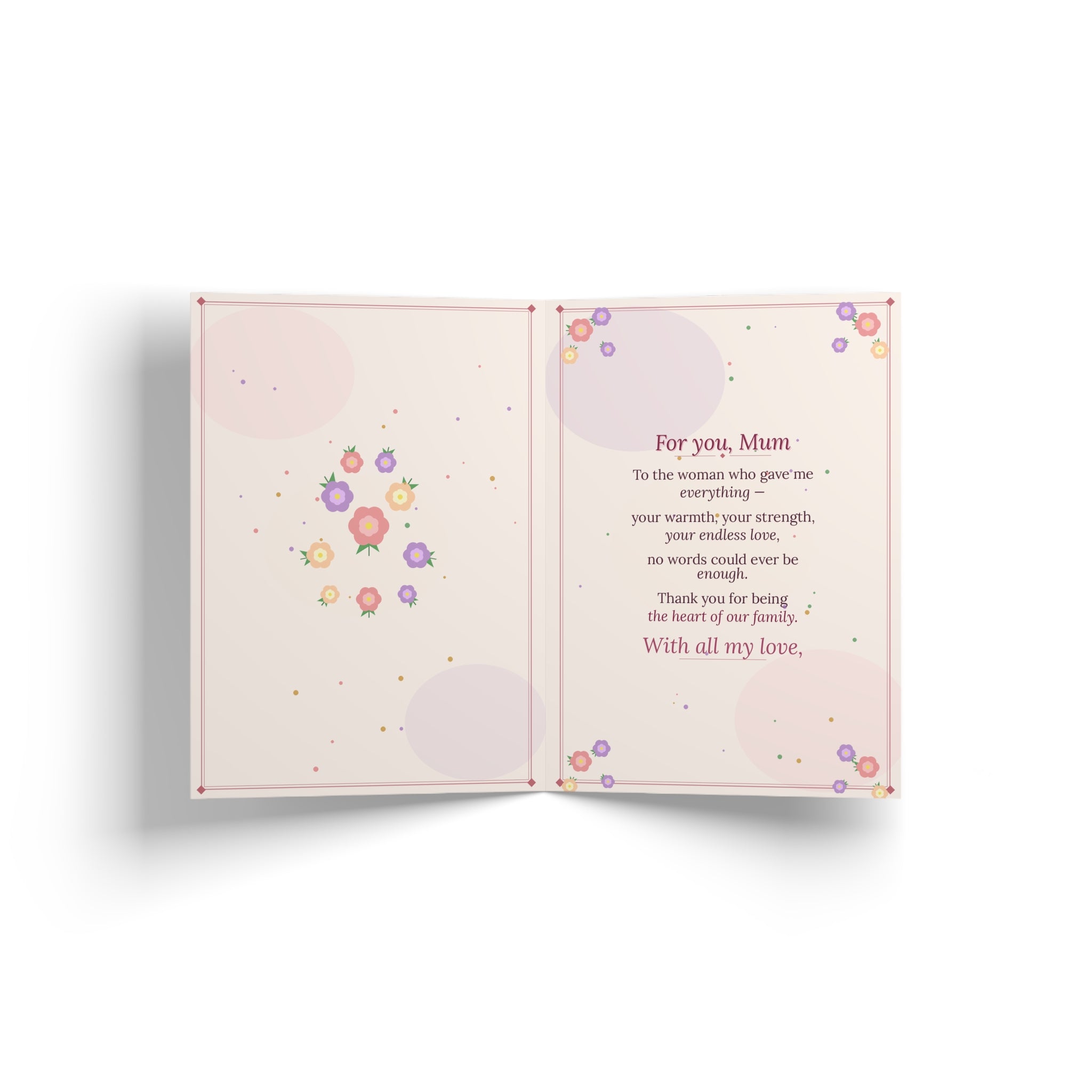 Copy of Copy of Mother's Day Greeting Card — Floral Pastel "Happy Mother's Day" Card